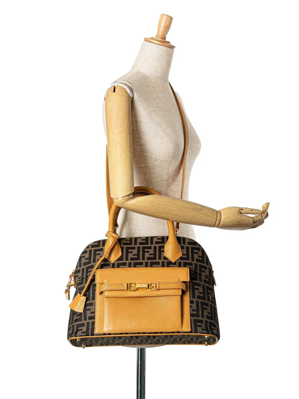 Fendi Pre-Owned 1900s Zucca Canvas Pocket boekentas - Bruin