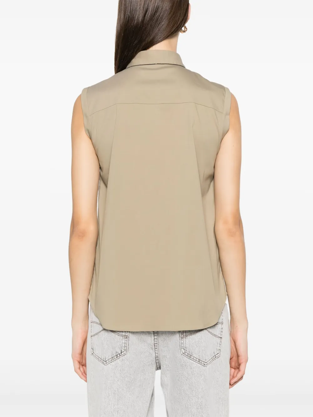 Brunello Cucinelli Blouse met ketting Groen