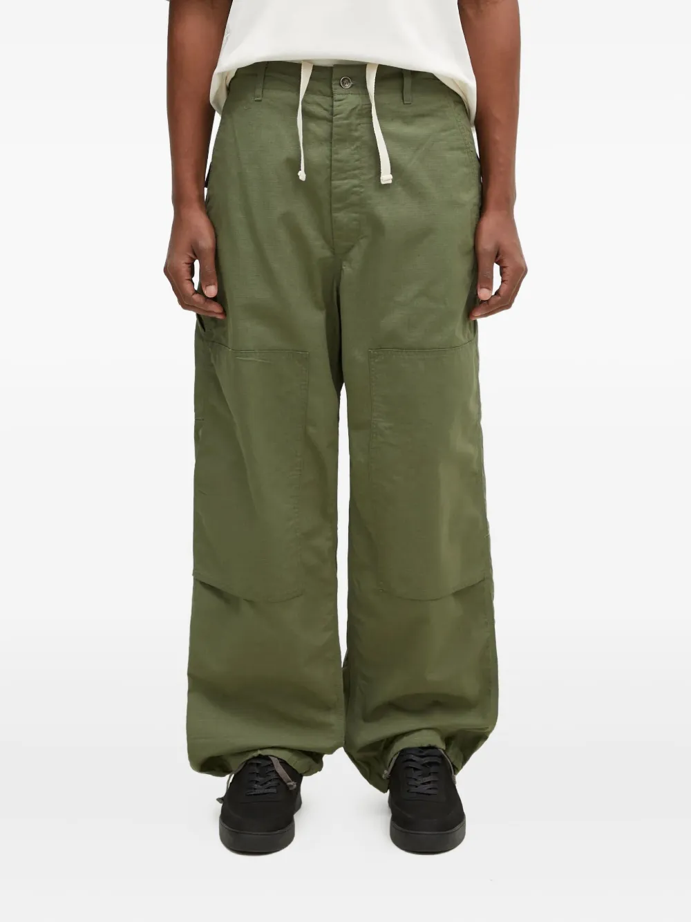 Engineered Garments Straight broek met trekkoord Groen