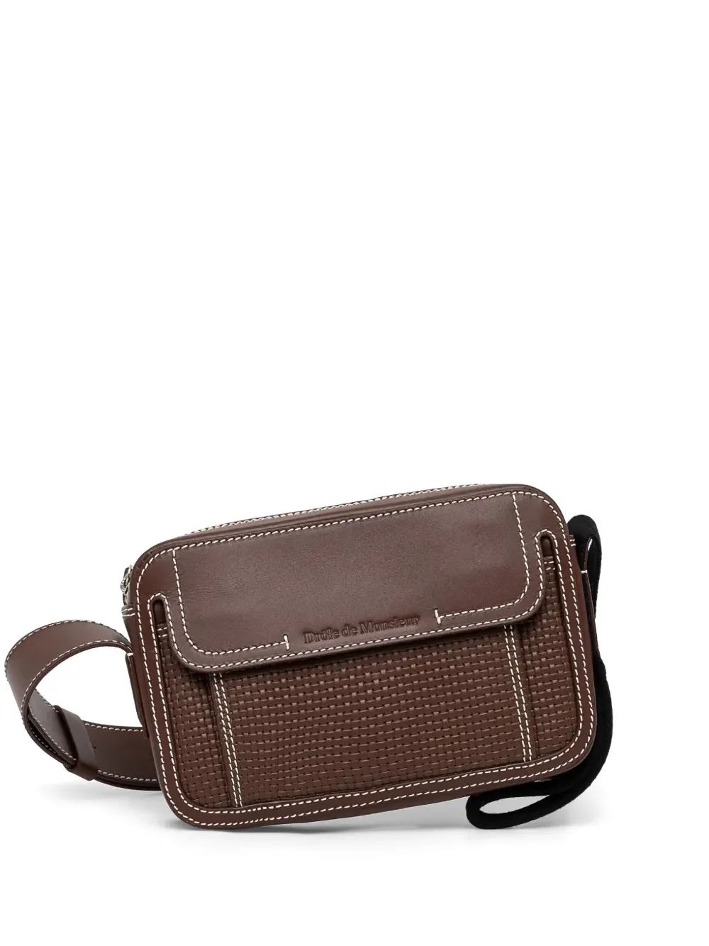 stitch detailing messenger bag