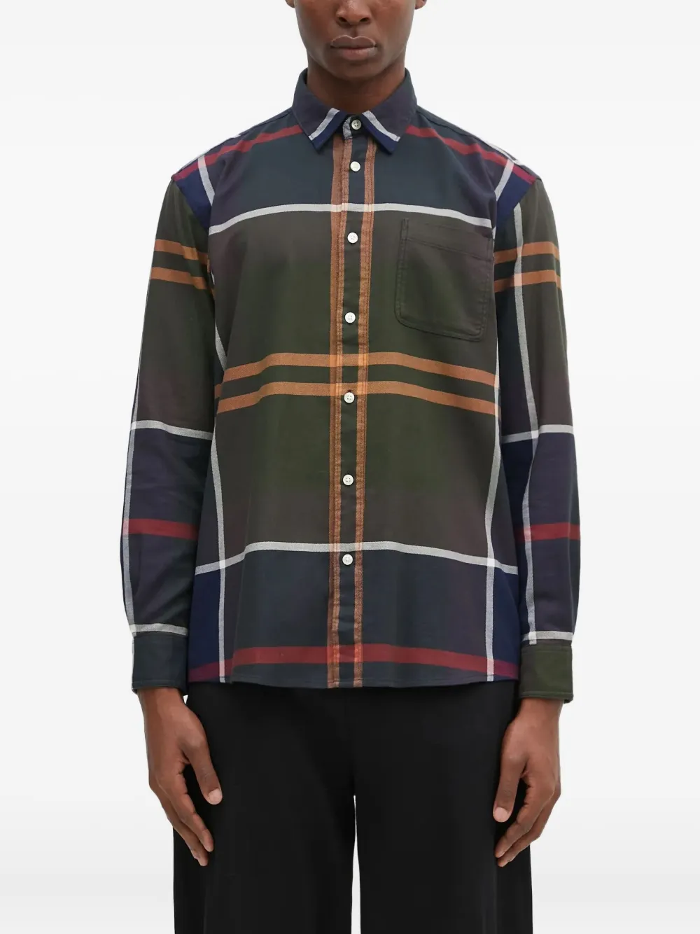 Barbour checked long-sleeve shirt | Green | Image 1