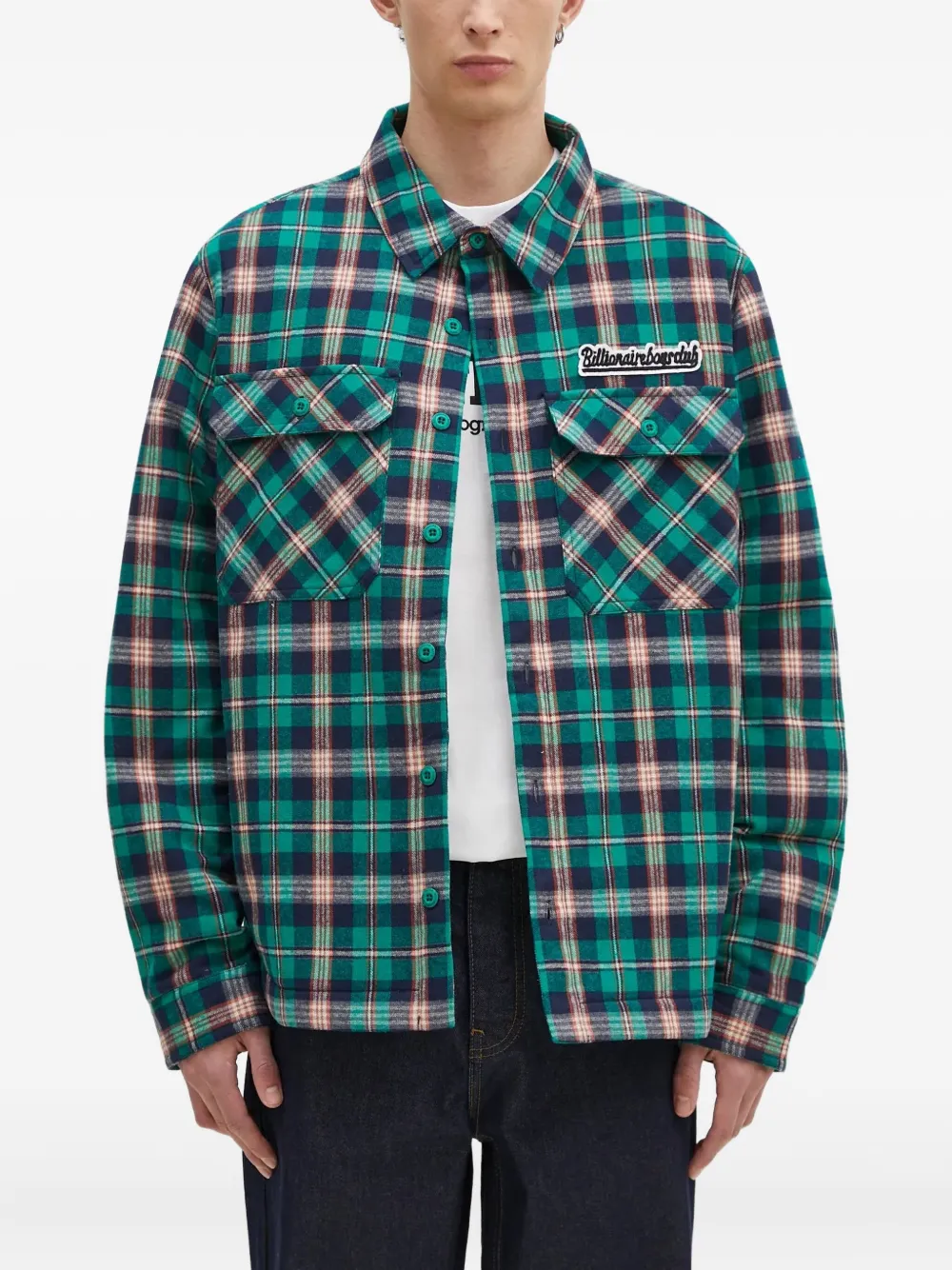 Billionaire Boys Club plaid shirt jacket Groen