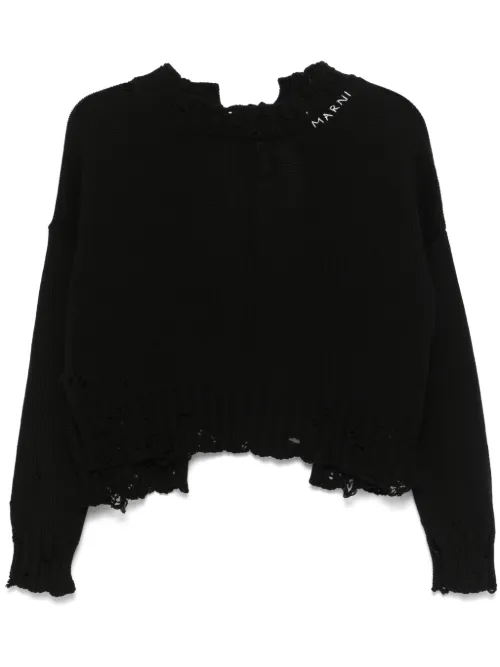 Pull en coton à design ébouriffé - Marni - Modalova