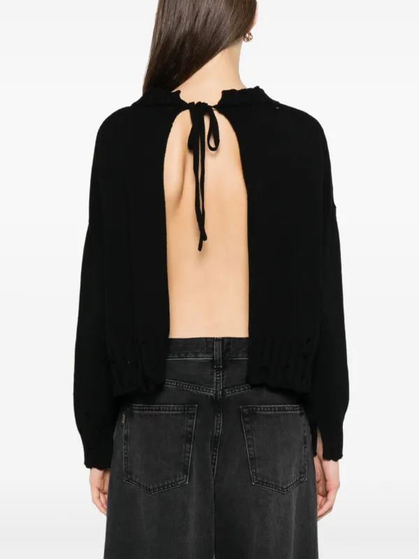 Marni Dishevelled Cotton Sweater | Black | FARFETCH