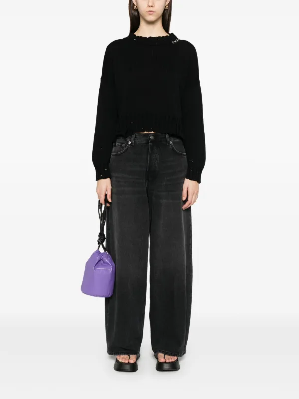 Marni Dishevelled Cotton Sweater | Black | FARFETCH