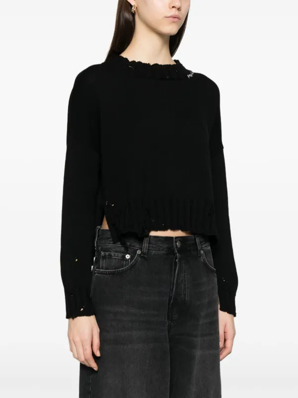 Marni Dishevelled Cotton Sweater | Black | FARFETCH