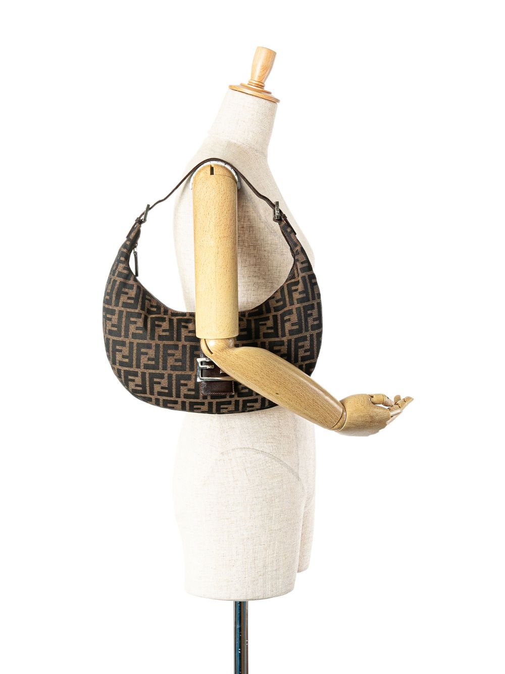 Fendi Pre-Owned 2000-2010 Zucca Canvas Croissant Hobo shoulder bag - Brown