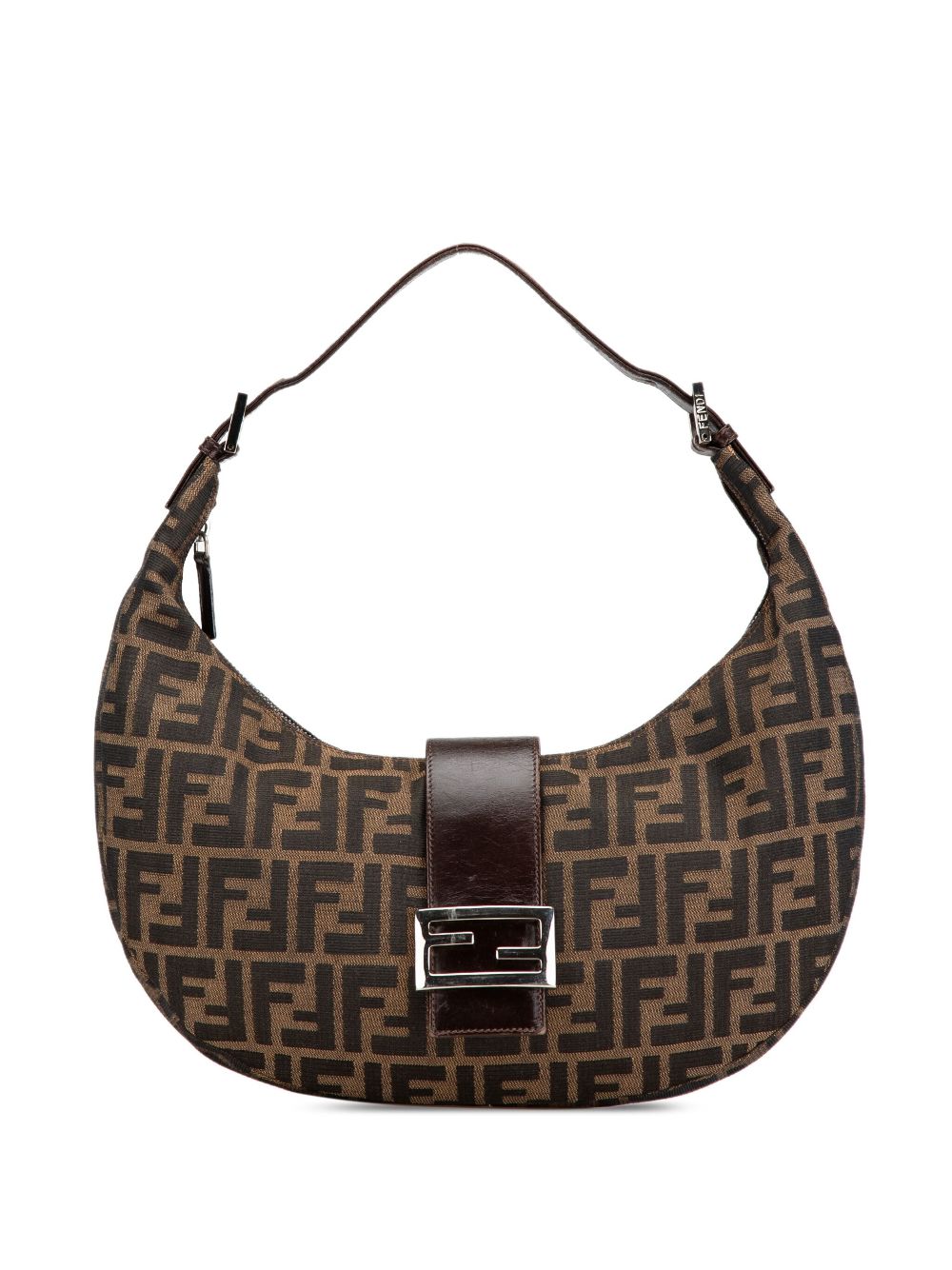 Fendi Pre-Owned 2000-2010 Zucca Canvas Croissant Hobo shoulder bag - Brown