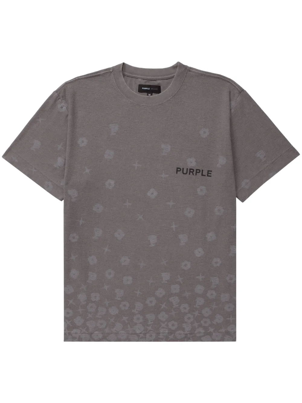 Purple Brand T-shirt met logoprint Grijs
