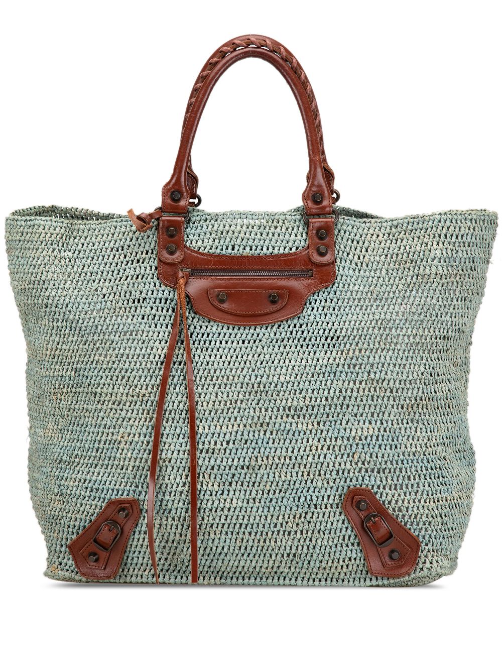 Balenciaga Pre-Owned 2000-2024 Raffia Motocross Classic tote bag - Blue