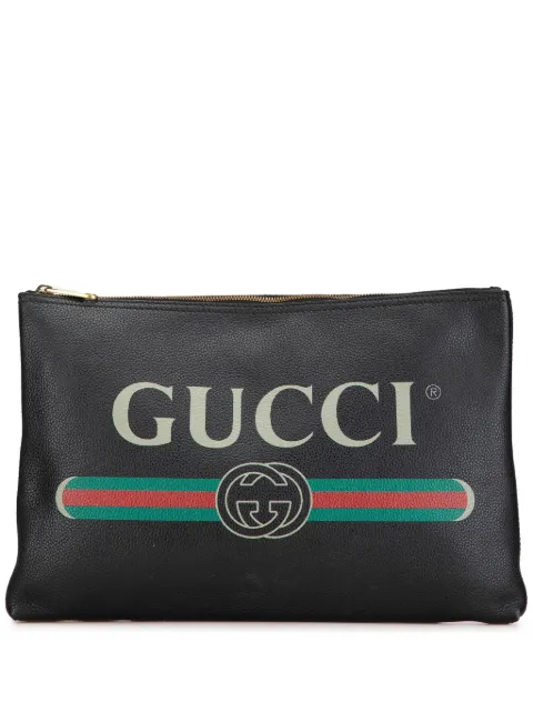 Gucci Pre-Owned 2000-2015 Leather Gucci Logo clutch bag