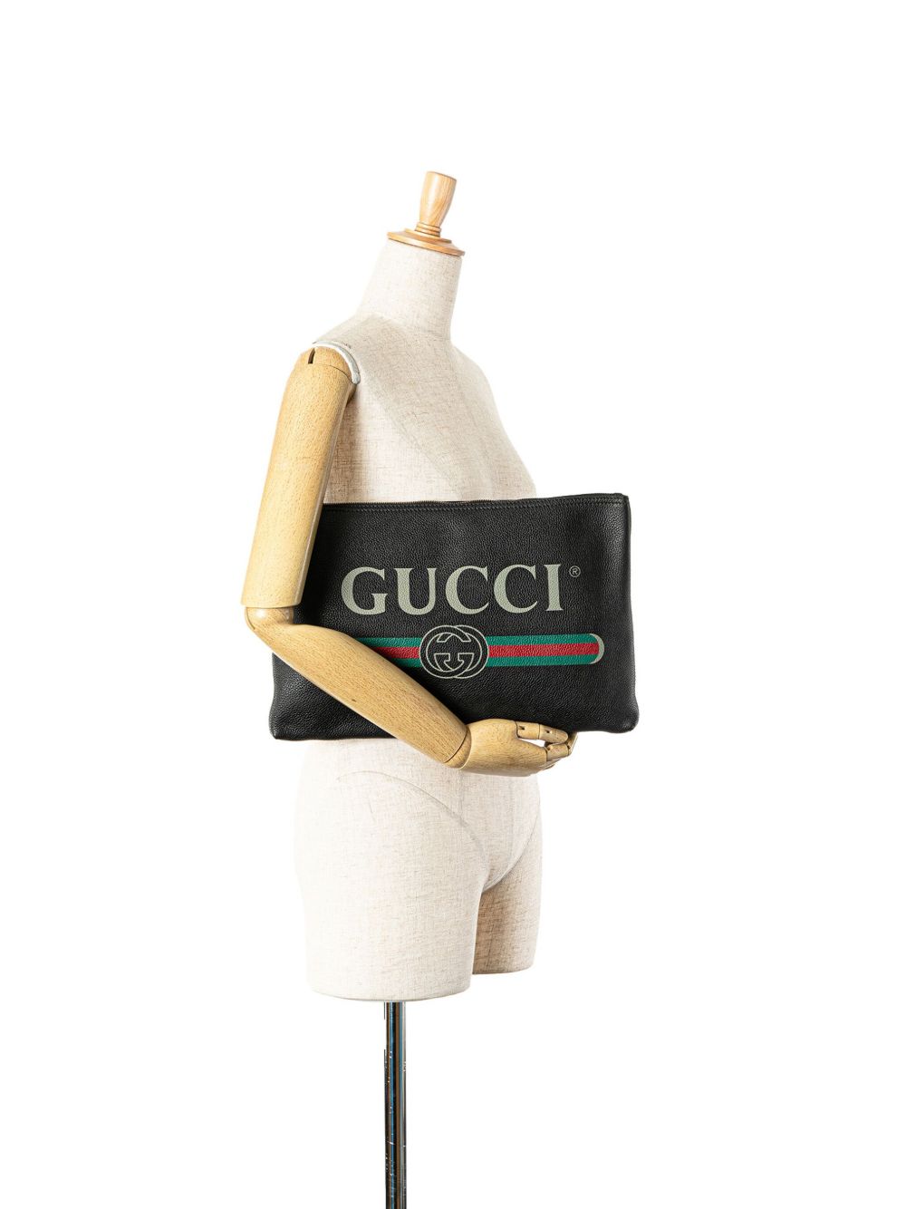 Gucci Pre-Owned 2000-2015 Gucci leren clutch met logo - Zwart