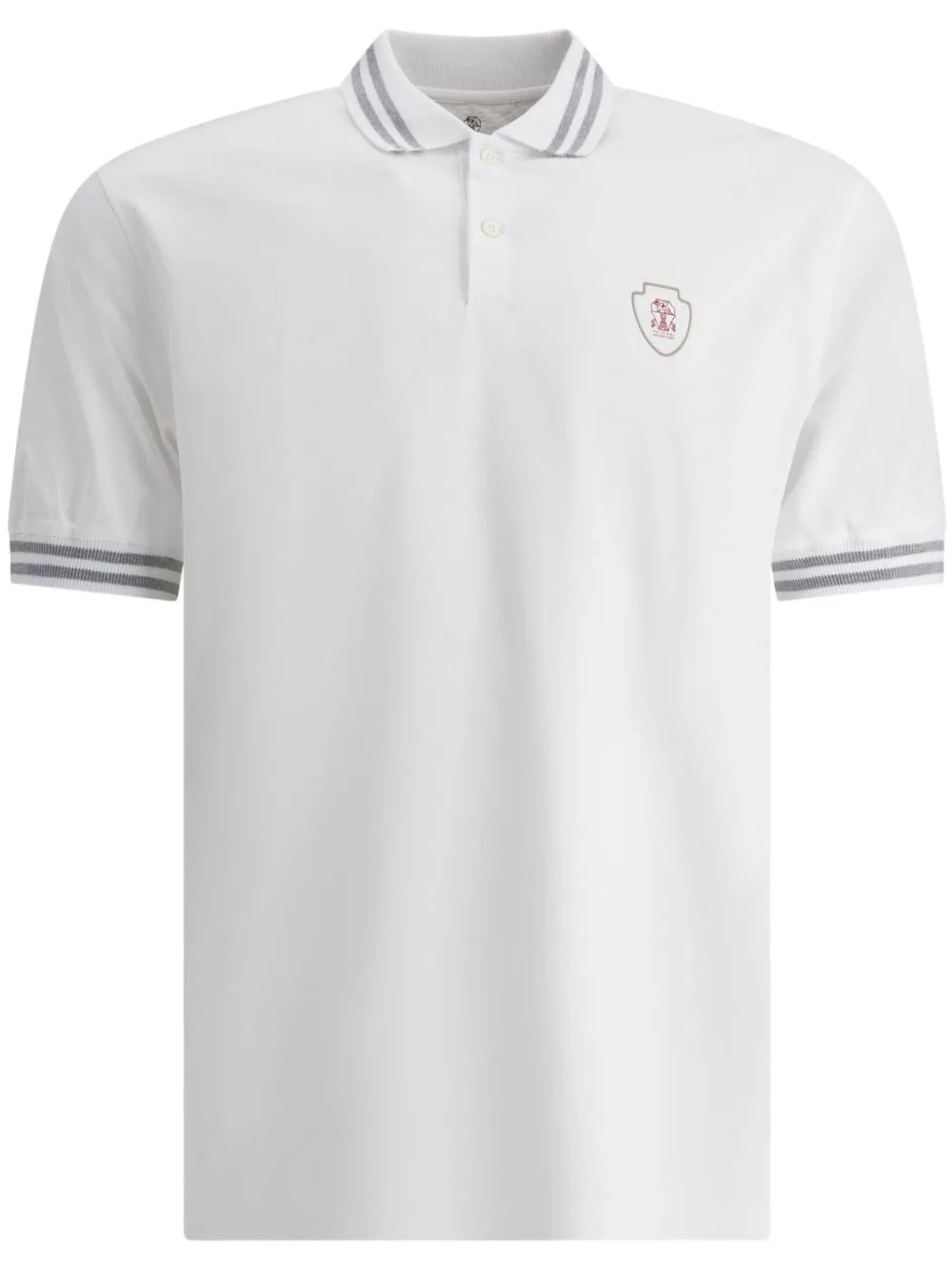Shop Brunello Cucinelli Logo-print Polo Shirt In White