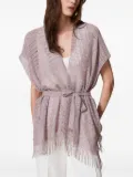 TWINSET fringed open-front cardigan - Pink