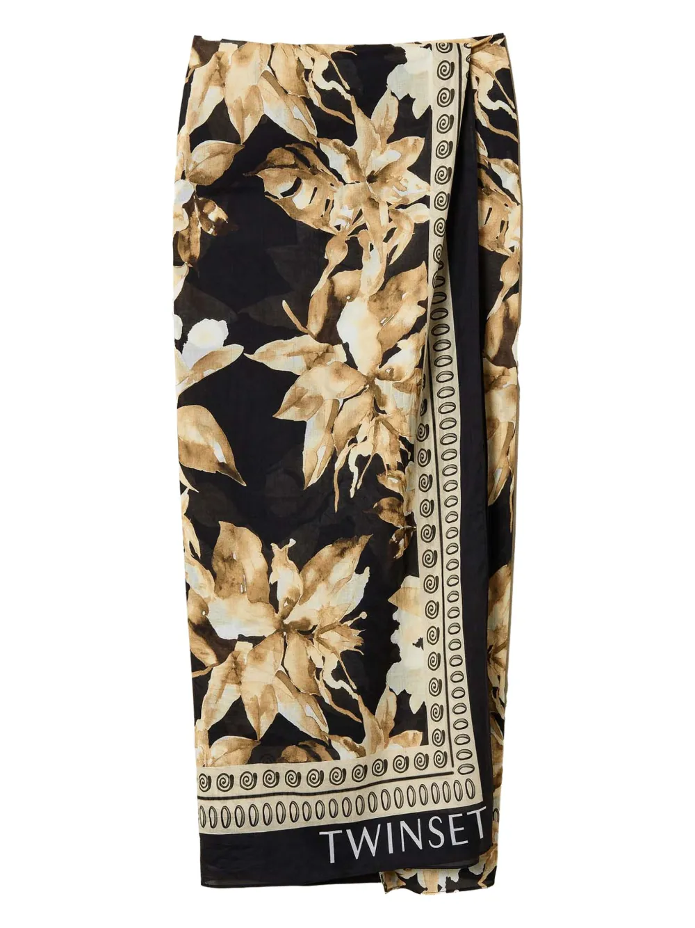 TWINSET floral-print sarong | Black | Image 1