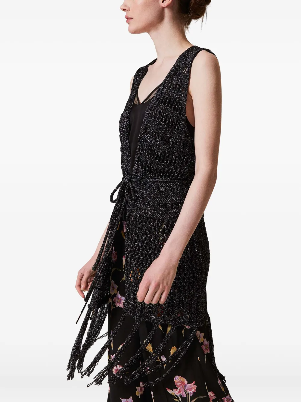 TWINSET Vest met ceintuur Zwart