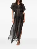 TWINSET fringed sheer dress - Black