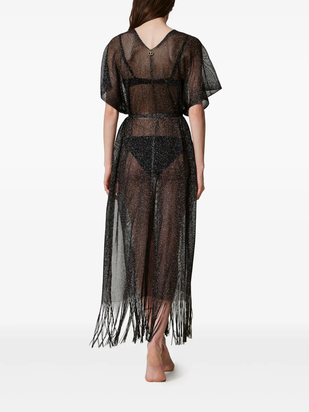 Twinset Fringed Sheer Dress