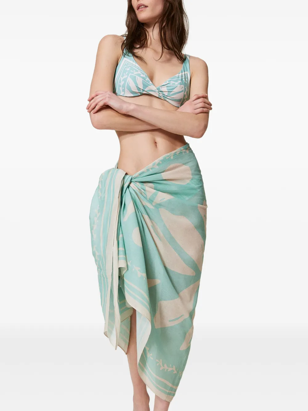 TWINSET leaf print wrap skirt | Beach Cover-Ups | Image 2
