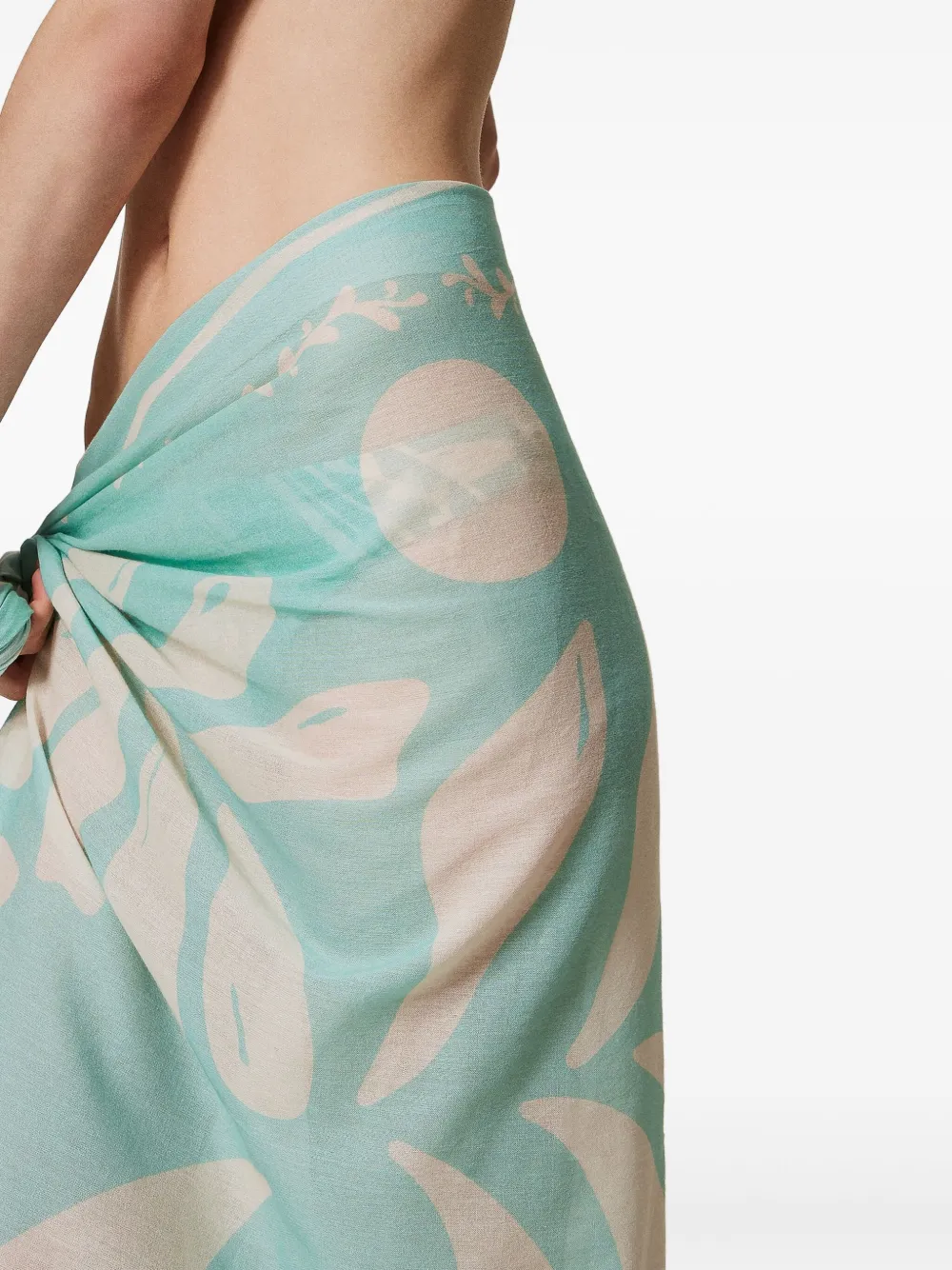 TWINSET Wikkelrok met bladerprint Groen