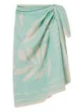 TWINSET leaf print wrap skirt - Green