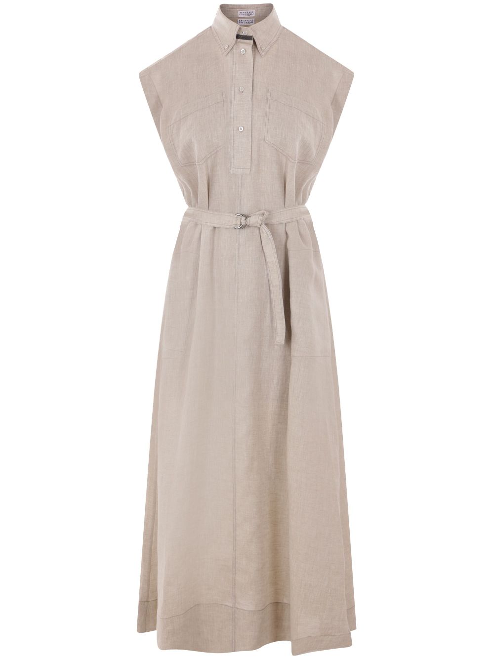 Brunello Cucinelli linen maxi dress - Neutrals