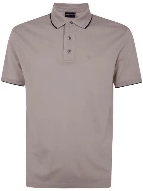 Emporio Armani embroidered-logo cotton polo shirt 