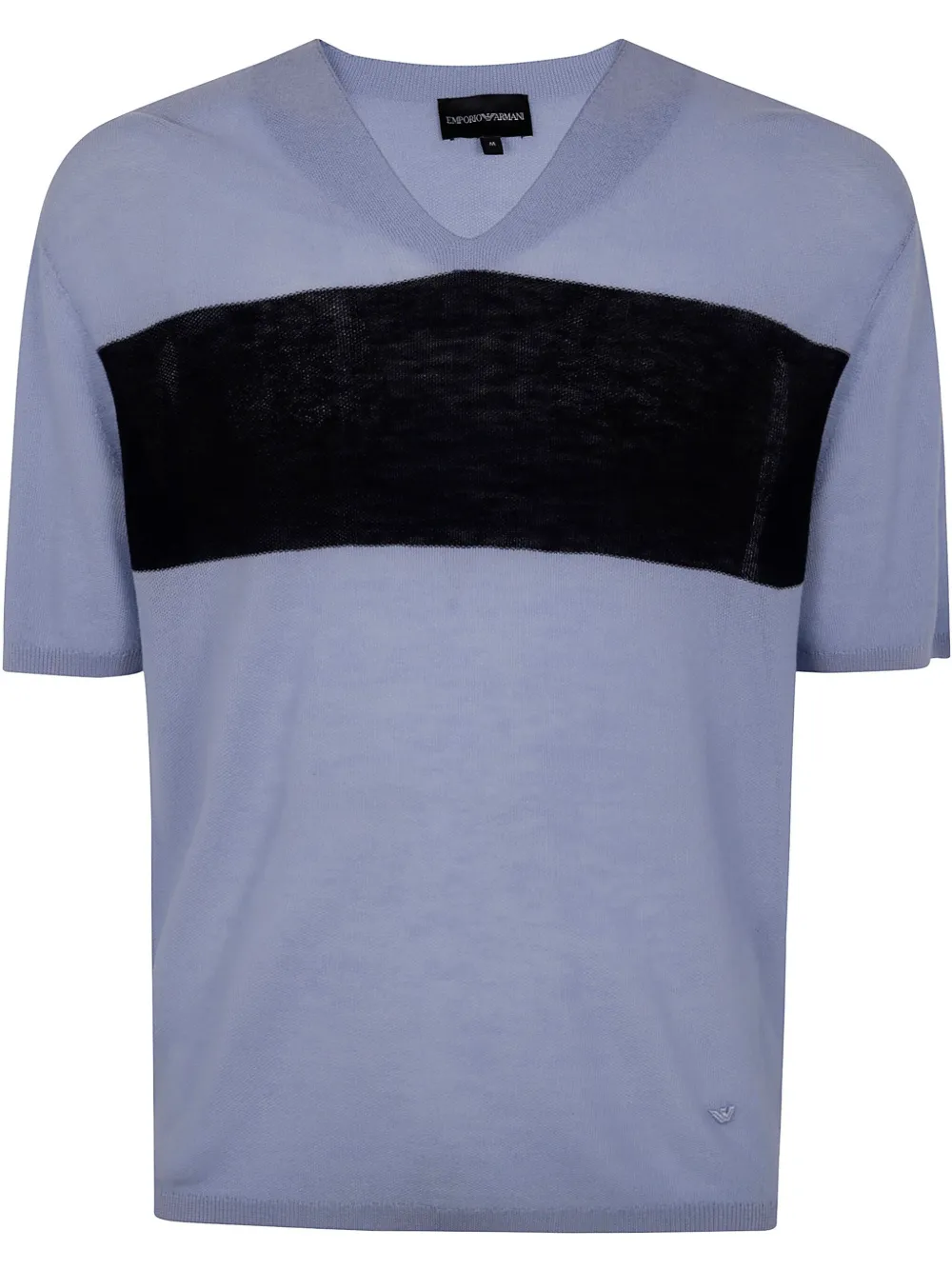 Emporio Armani colour block v-neck t-shirt – Blue Emporio Armani colour block v-neck t-shirt – Blue
