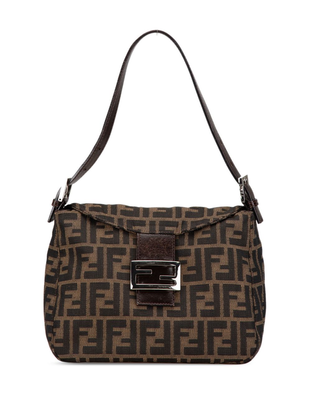 Fendi Pre-Owned 2000-2010 Zucca Canvas Double Flap Mamma shoulder bag - Brown