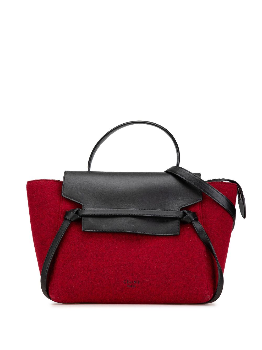 Céline Pre-Owned 2016 Mini Felt and Calfskin Belt satchel - Red