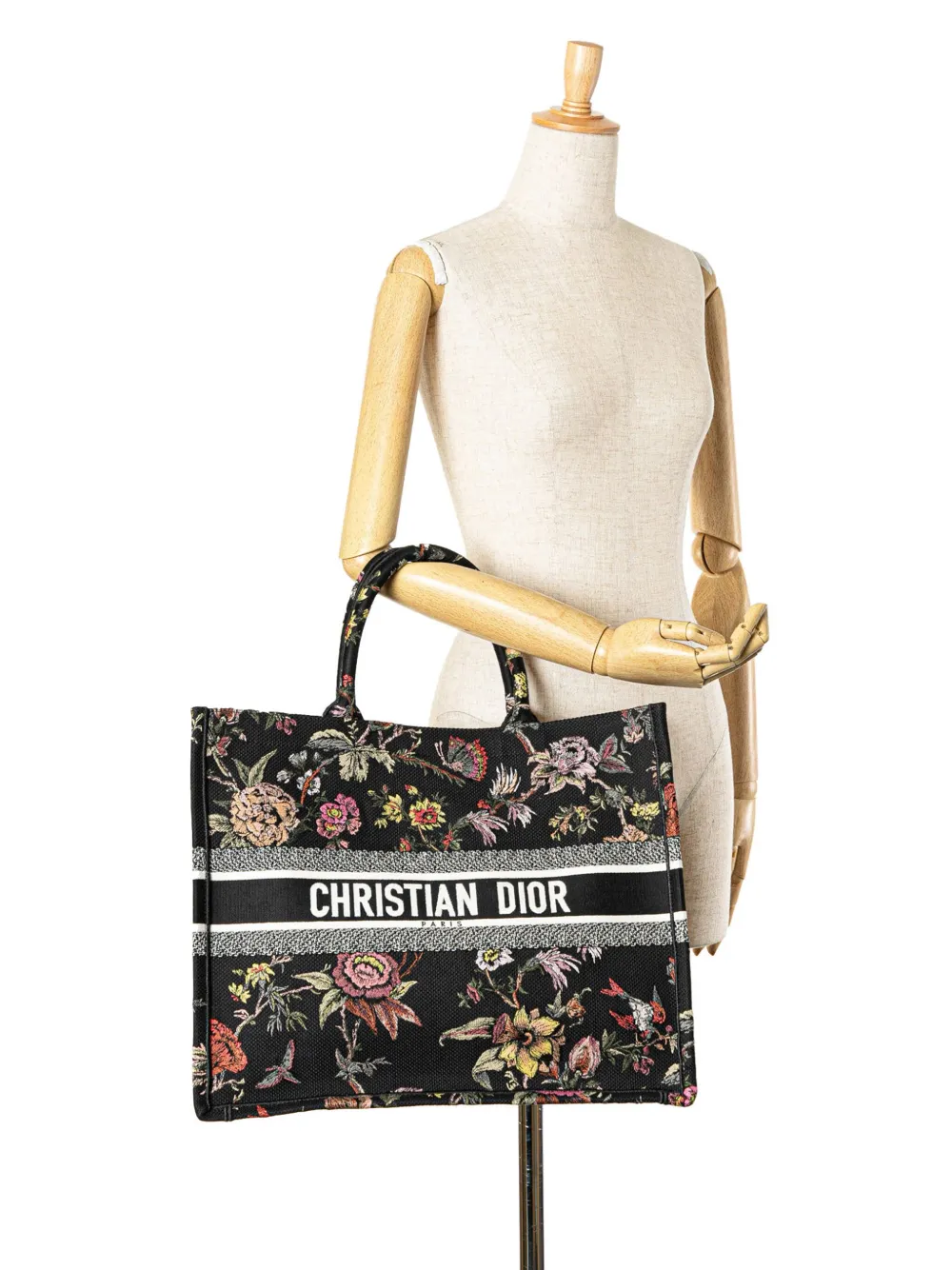 Christian Dior Pre-Owned 2022 grote Book canvas shopper met borduurwerk - Zwart
