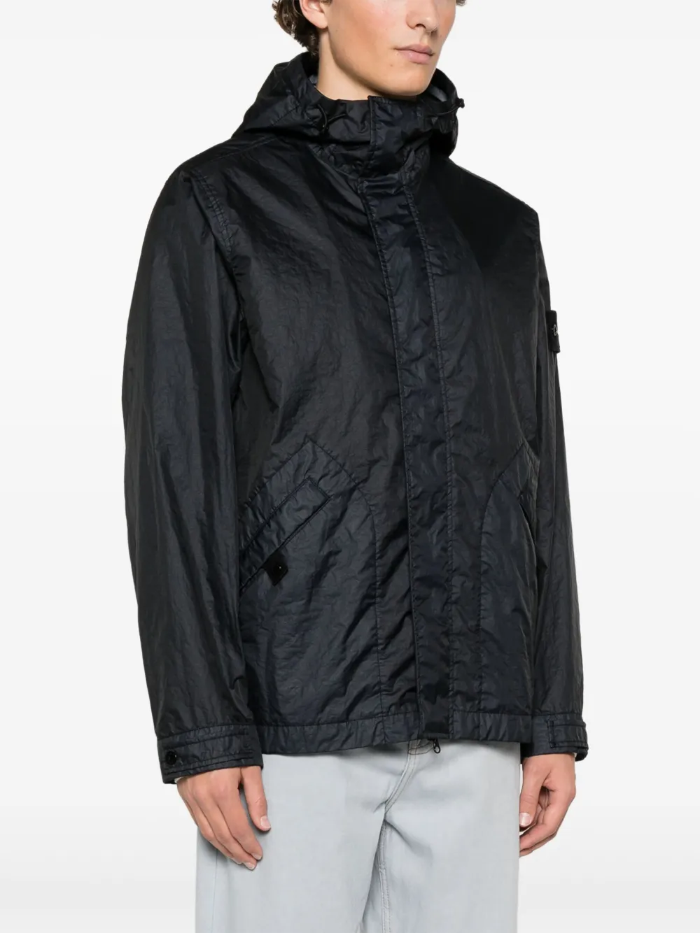 Stone Island Jack met Compass-logopatch Blauw