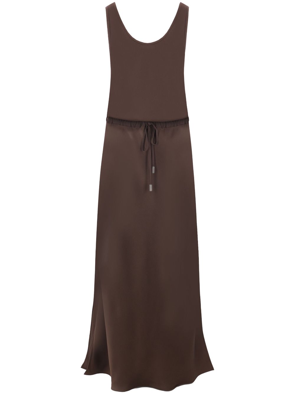 Brunello Cucinelli satin maxi dress - Brown