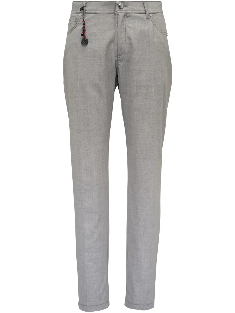 charm attachment straight-leg trousers