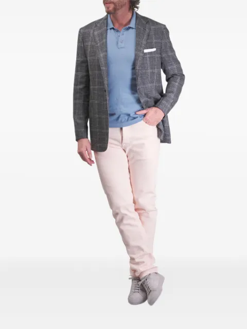 Kiton checked single-breasted jacket