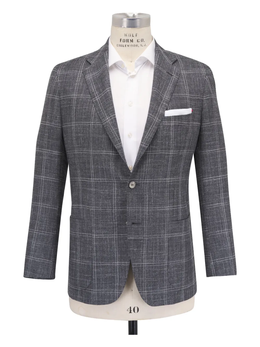 Kiton Checked Single-breasted Jacket In Gray