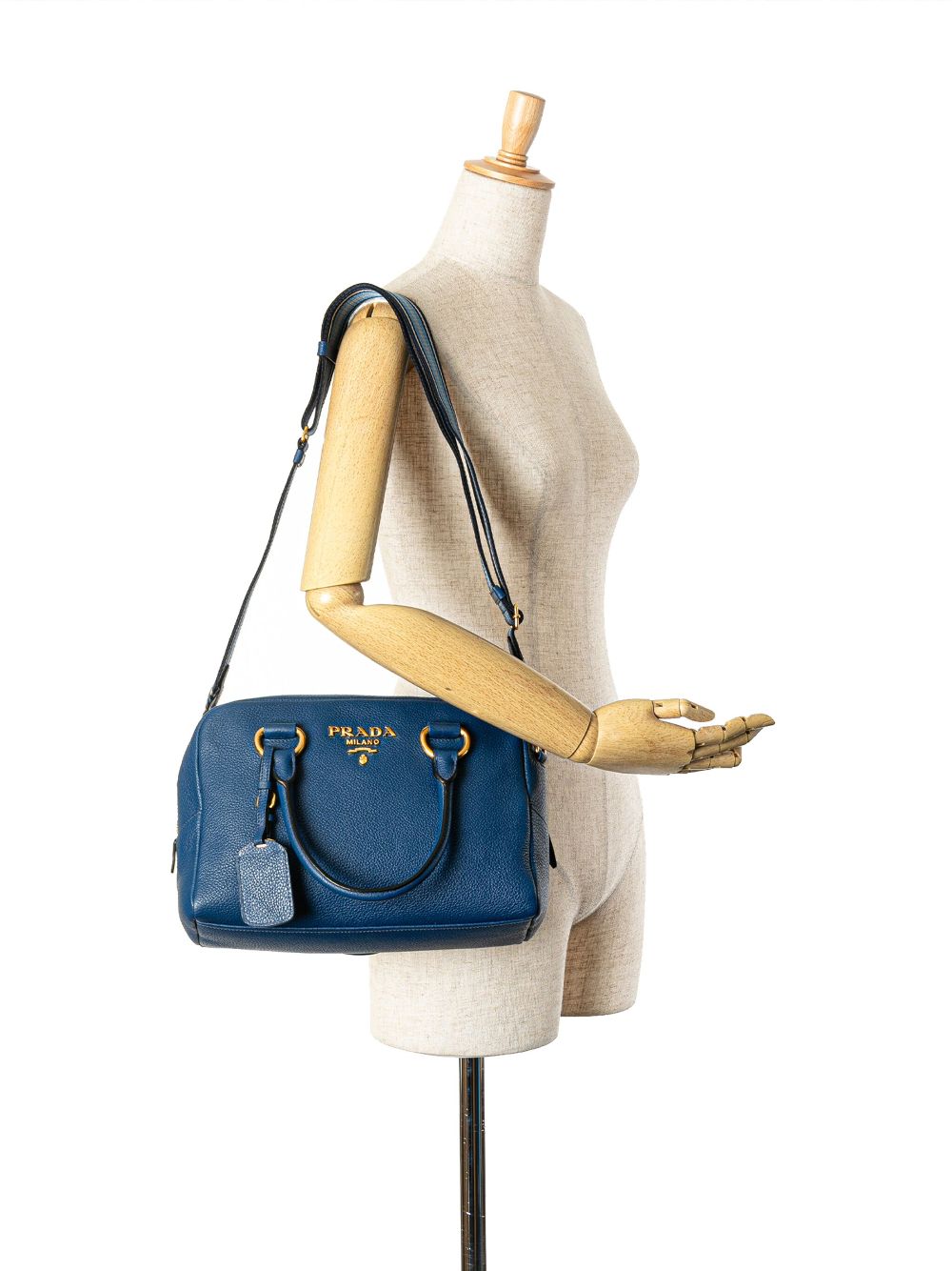 Prada Pre-Owned 2000-2023 Mini Vitello Phenix Bauletto satchel - Blue