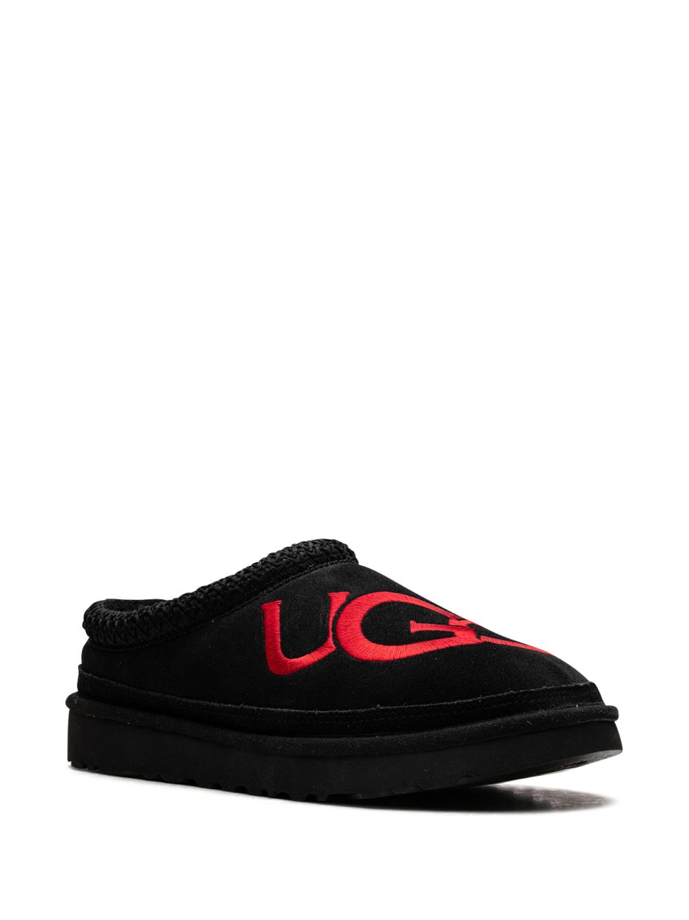 UGG Tasman Logo "Black/Samba Red" slippers - Zwart