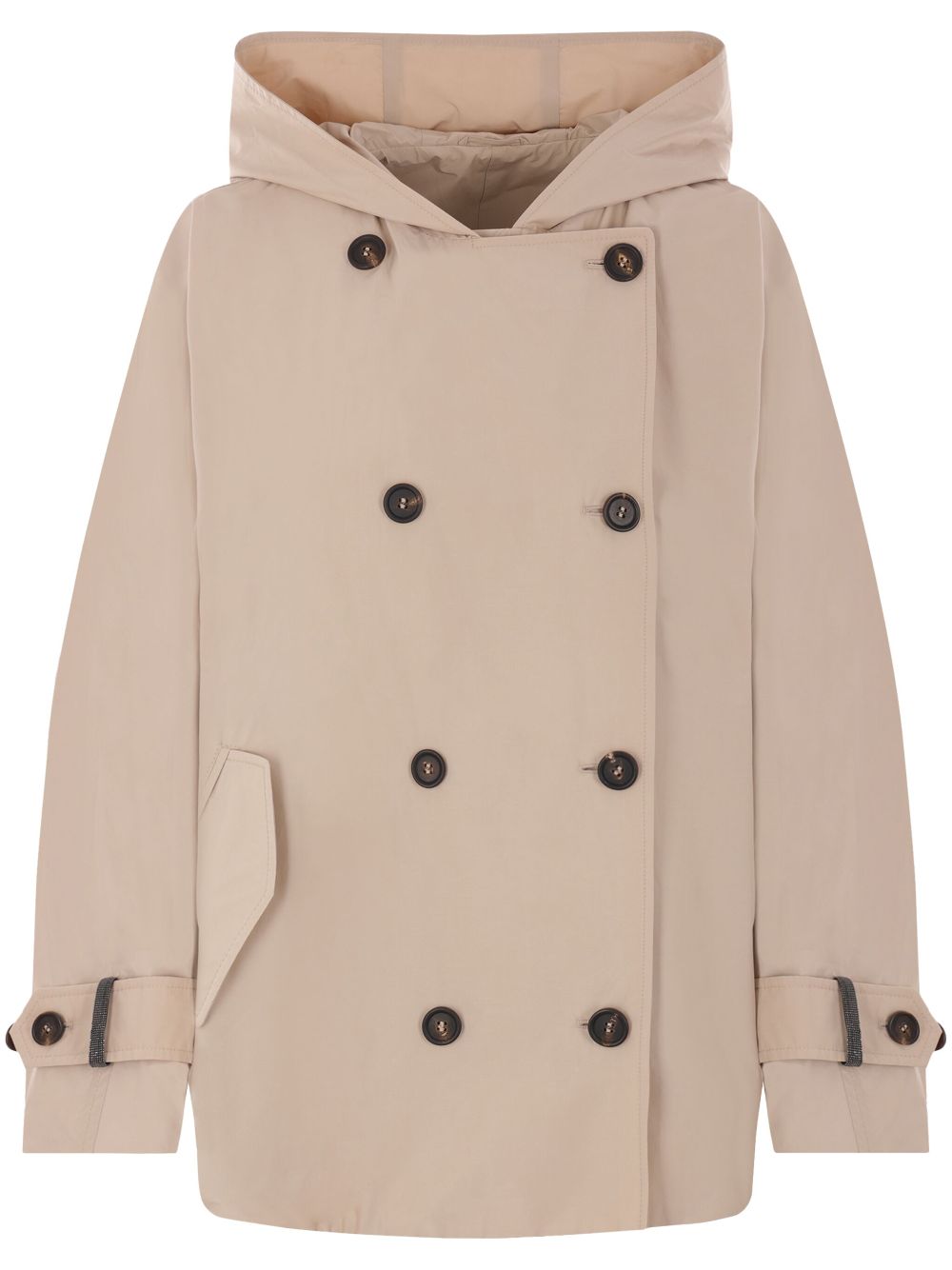 Brunello Cucinelli taffeta parka coat - Brown