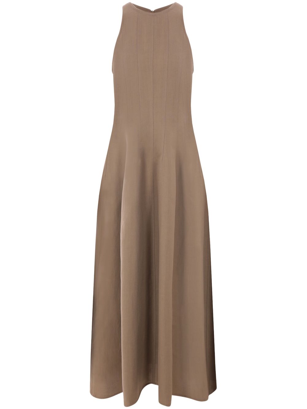 Brunello Cucinelli sleeveless twill maxi dress - Brown