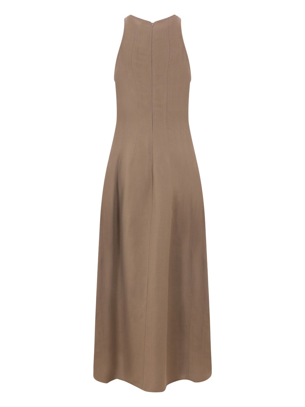 Brunello Cucinelli sleeveless twill maxi dress - Brown