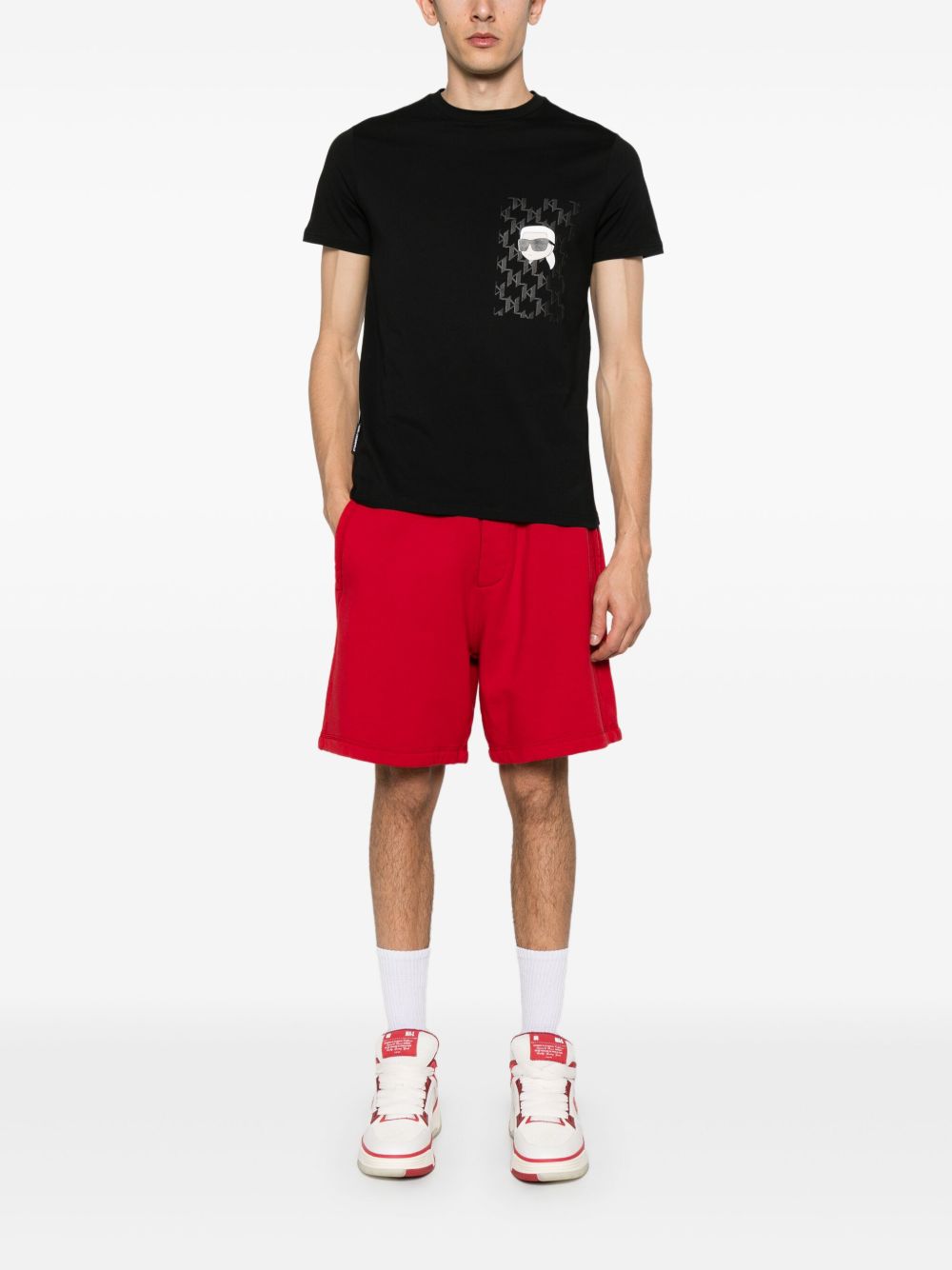 Karl Lagerfeld Ikonik Karl print T-shirt - Zwart