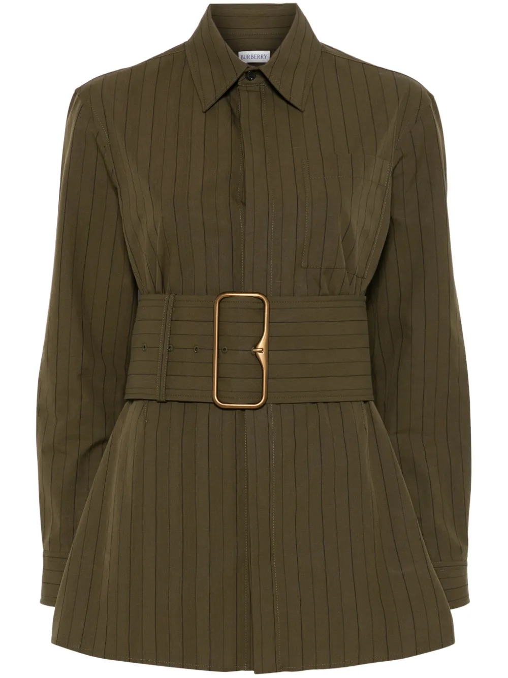 pinstriped shirt