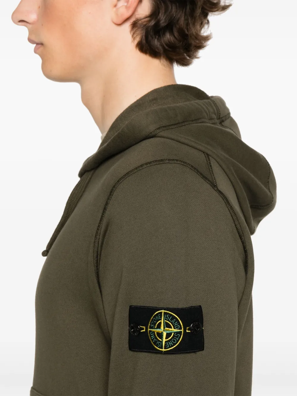 Stone Island Hoodie met Compass-logopatch Groen