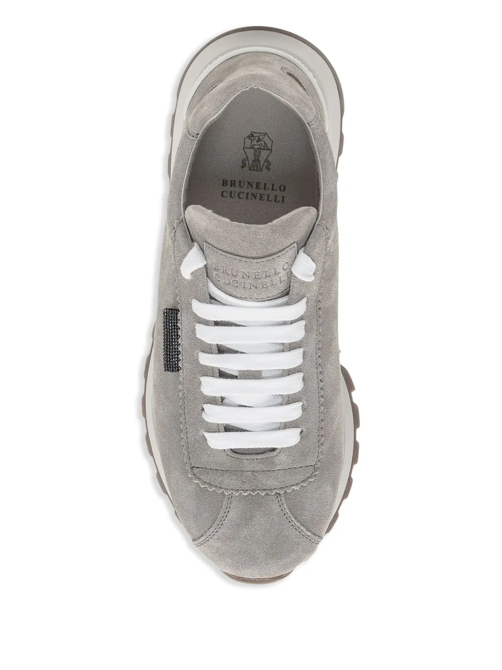 Brunello Cucinelli Sneakers verfraaid met monilikralen Grijs