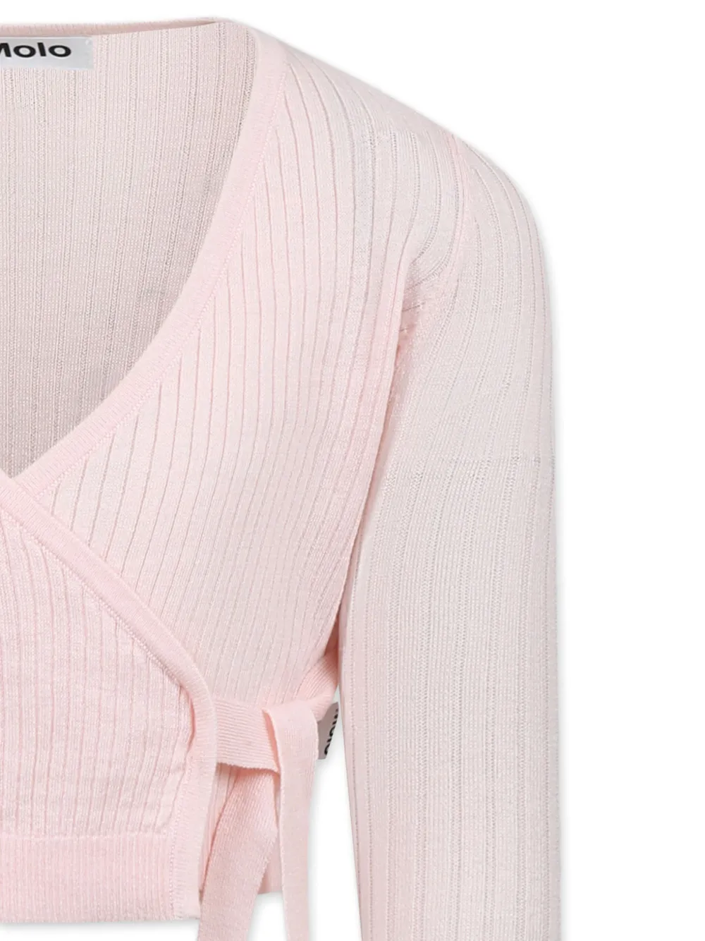 Molo Ribgebreide cropped top Roze