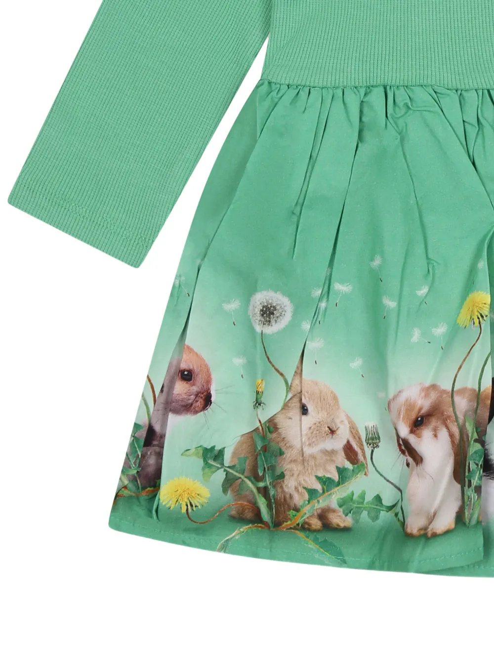 Molo Jurk met lange mouwen en konijnprint Groen