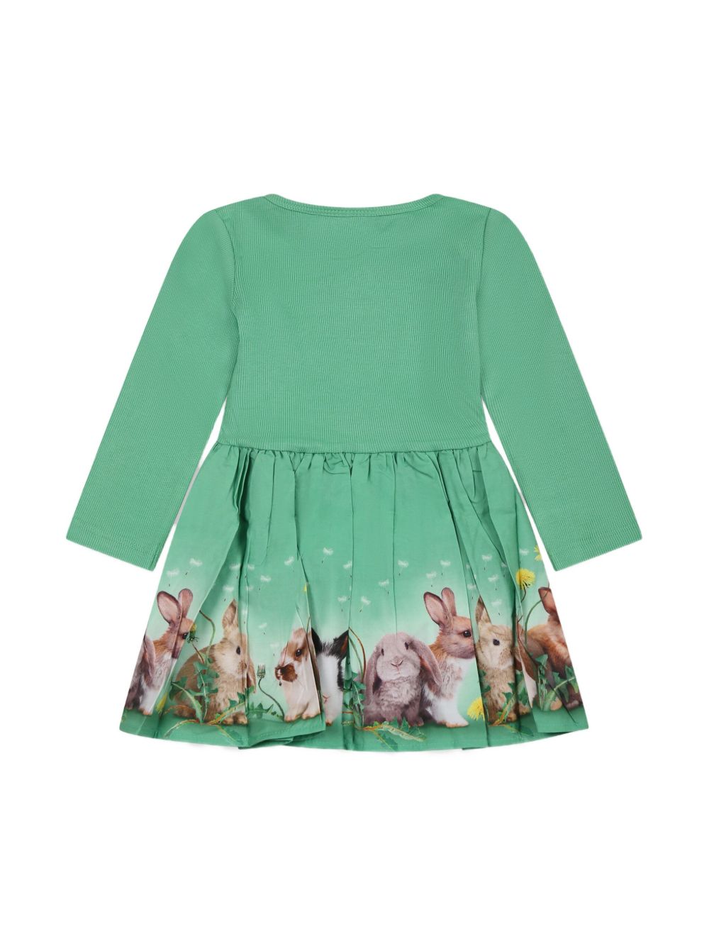 Molo rabbit-print long-sleeve dress - Groen