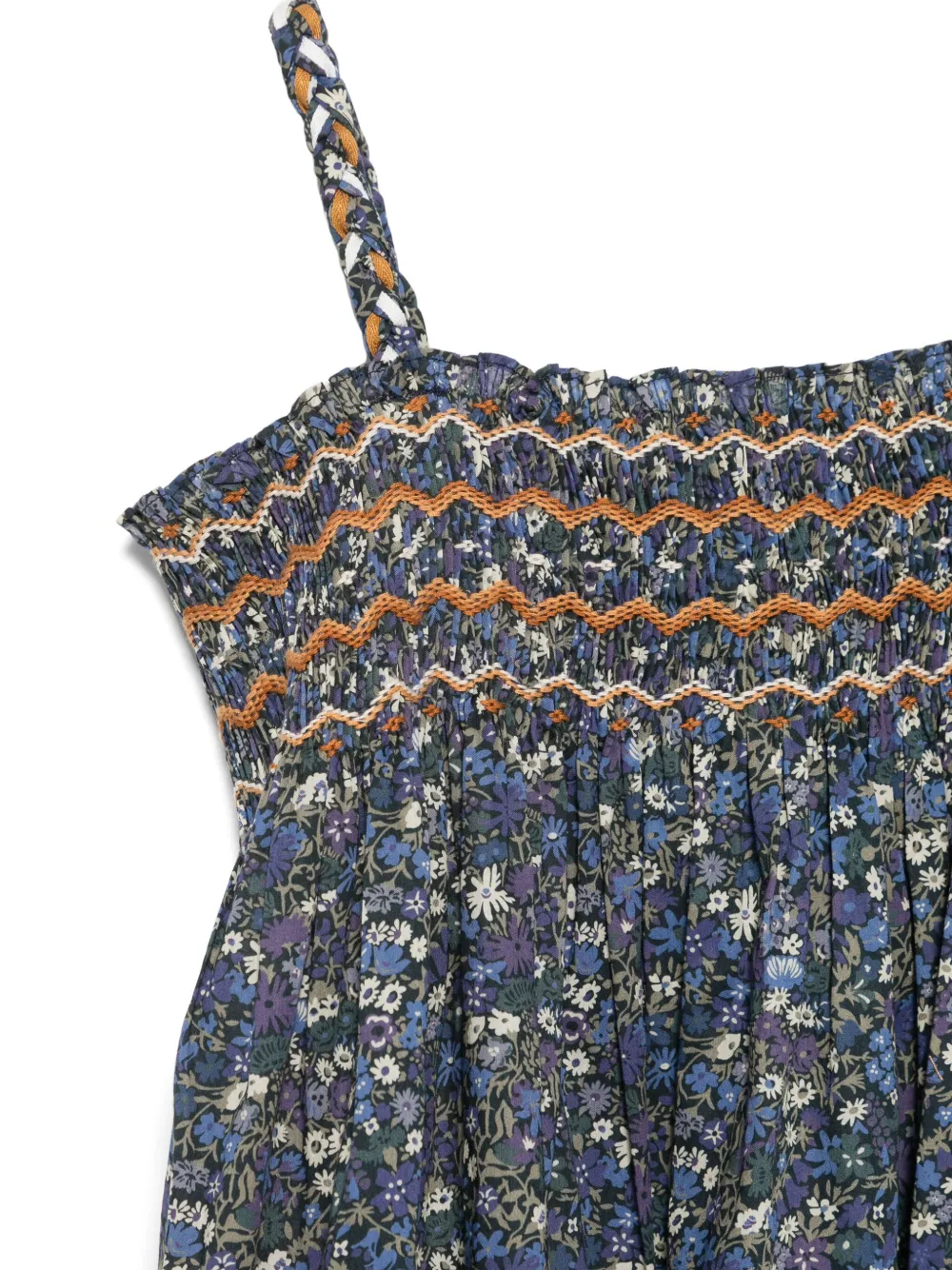 Bonpoint Jurk met bloemenprint Blauw