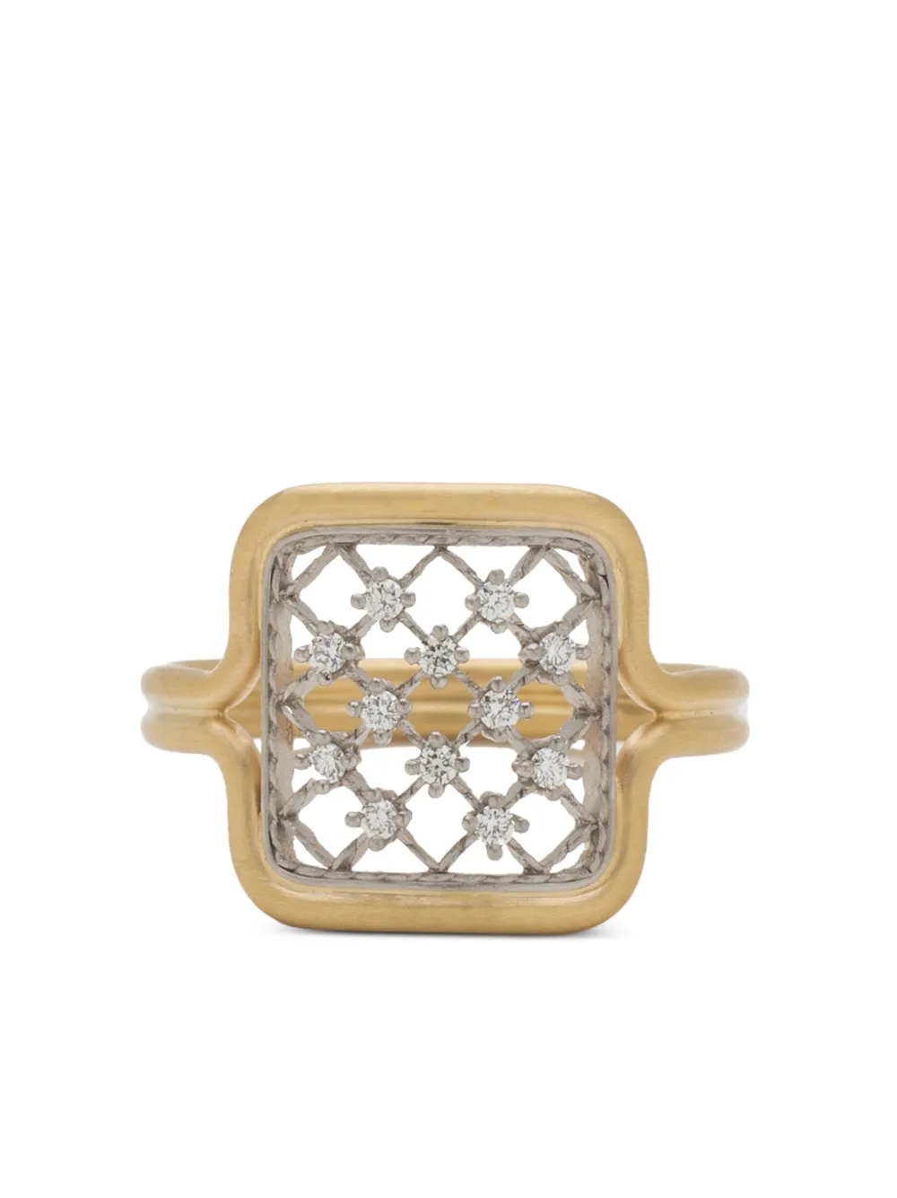 18kt yellow gold Screen Shape diamond ring